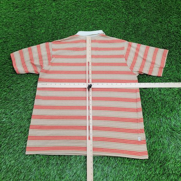 Vintage 80s LEVIS Stripes Polo Shirt M/L 21x27 Brown - Picture 3 of 12